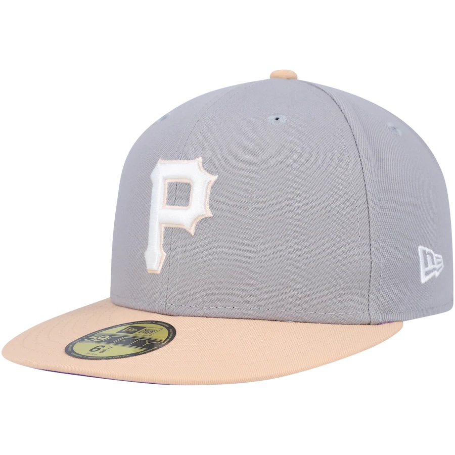 New Era Pittsburgh Pirates Gray/Peach 2006 All-Star Game Purple Undervisor 59FIFTY Fitted Hat