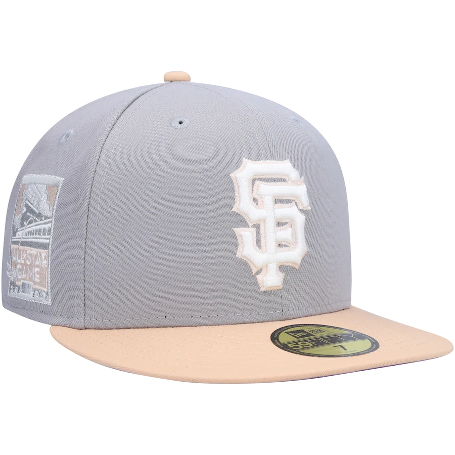 New Era San Francisco Giants Gray/Peach 2007 All-Star Game Purple Undervisor 59FIFTY Fitted Hat