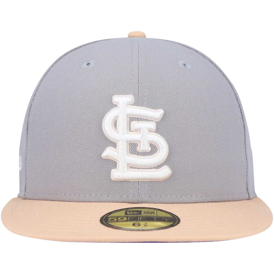 New Era St. Louis Cardinals Gray/Peach 2009 All-Star Game Purple Undervisor 59FIFTY Fitted Hat