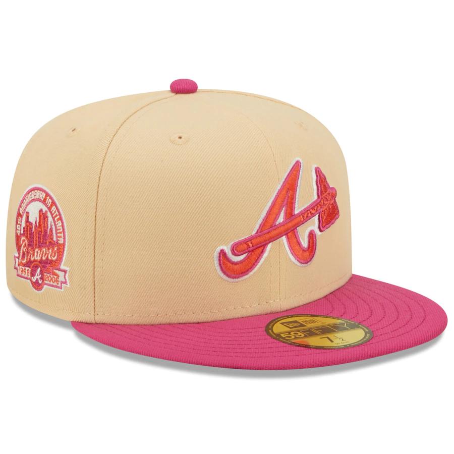 New Era Atlanta Braves 40th Anniversary Mango Passion 59FIFTY Fitted Hat