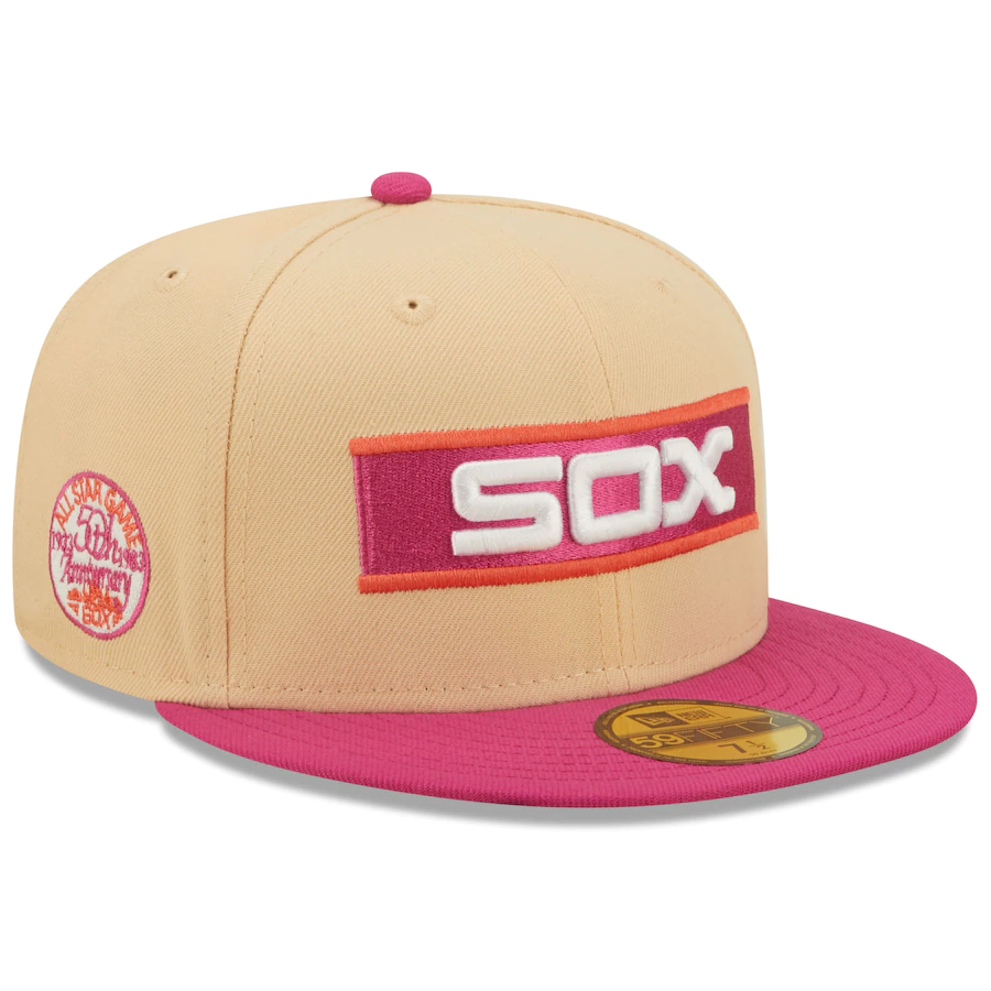 New Era Chicago White Sox 1933 All-Star Game 50th Anniversary Mango Passion 59FIFTY Fitted Hat