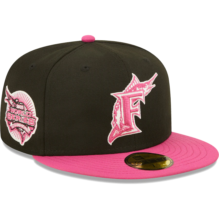 New Era Florida Marlins Black/Pink 2003 World Series Champions Passion 59FIFTY Fitted Hat
