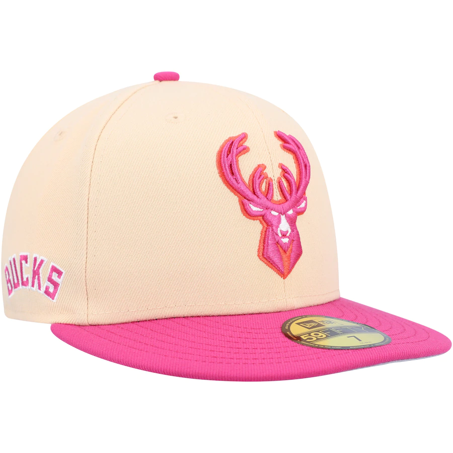 New Era Milwaukee Bucks Passion Mango 2022 59FIFTY Fitted Hat