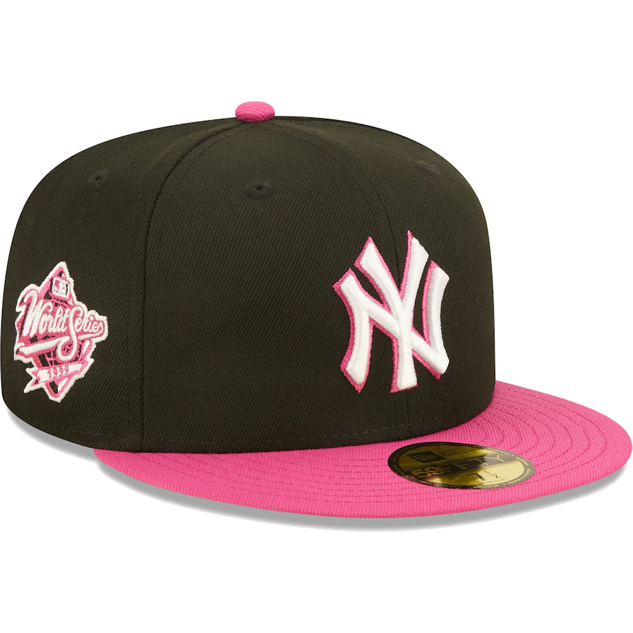 Men's New Era New York Yankees Black/Pink 1999 World Series Champions Passion 59FIFTY Fitted Hat