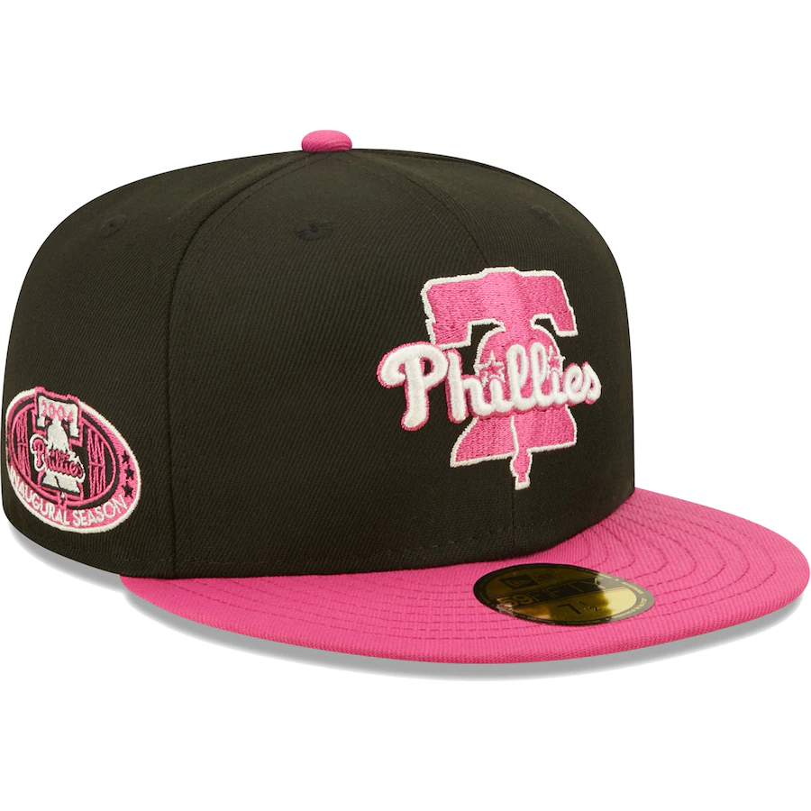 New Era Philadelphia Phillies Black/Pink 2004 Inaugural Season Passion 59FIFTY Fitted Hat