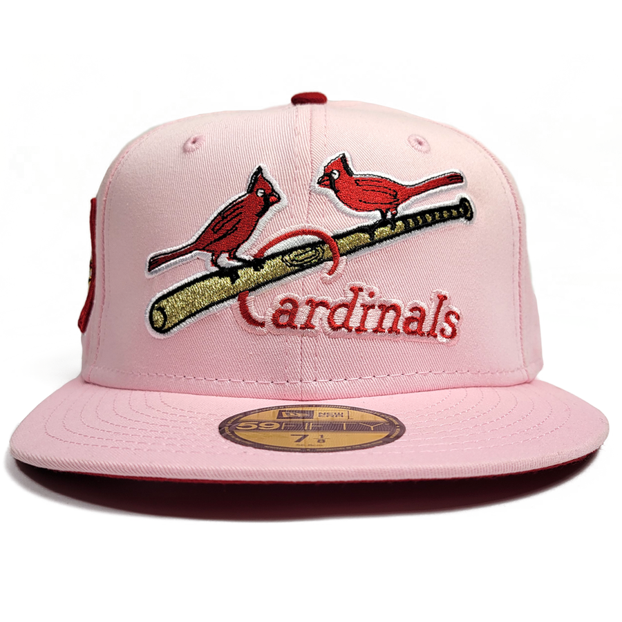 New Era St. Louis Cardinals Pink 1931 World Series Red Undervisor 59FIFTY Fitted Hat