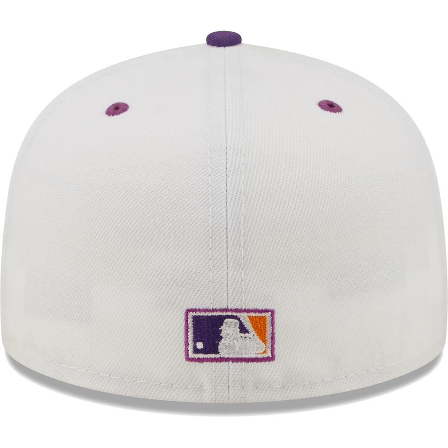 New Era Atlanta Braves New Era White/Purple 150th Anniversary Grape Lolli 59FIFTY Fitted Hat