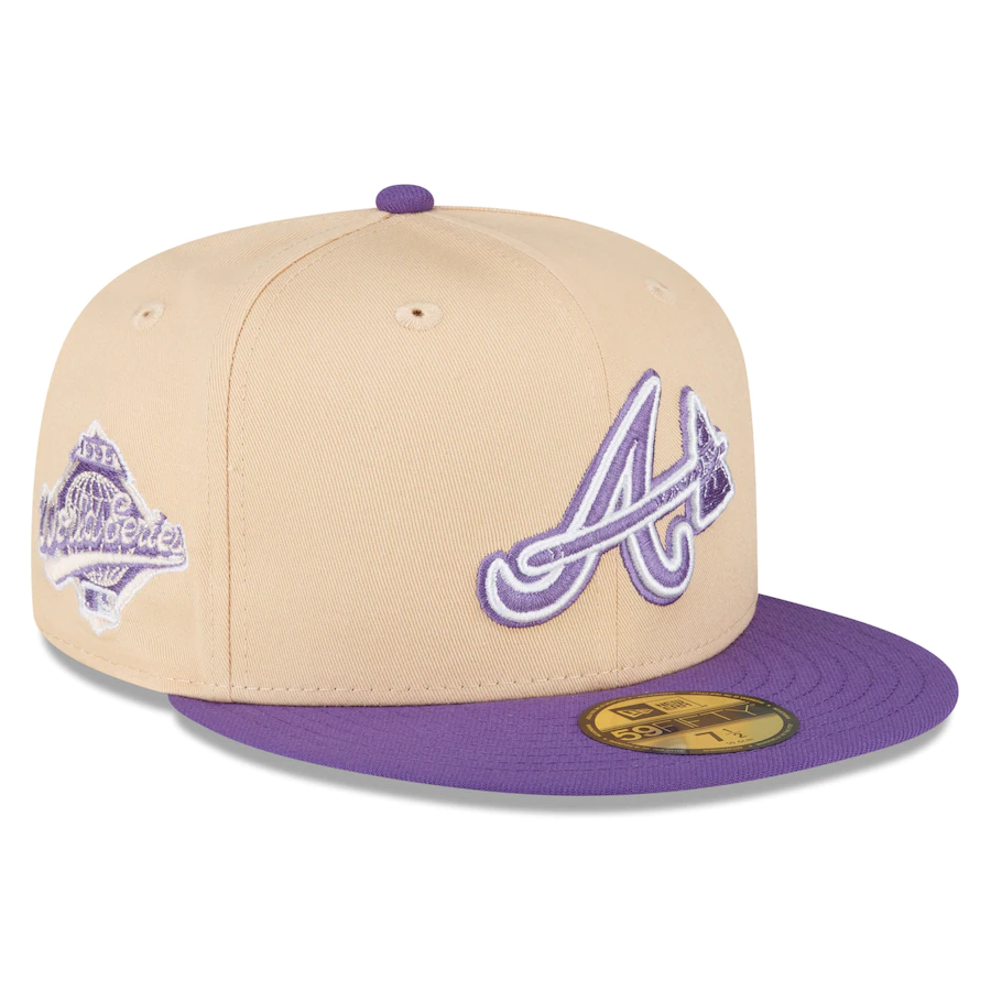 New Era Atlanta Braves Peach/Purple 1995 World Series 59FIFTY Fitted Hat