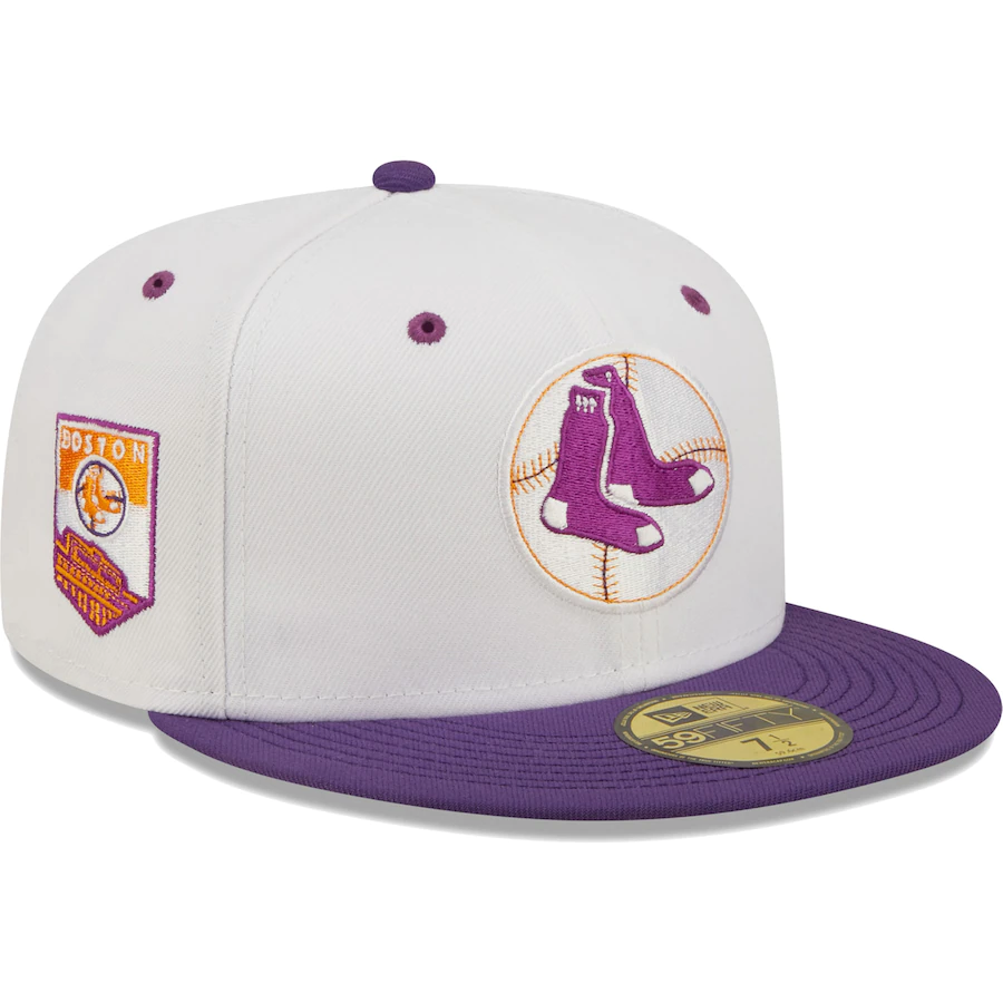 New Era Boston Red Sox White/Purple Boston Grape Lolli 59FIFTY Fitted Hat