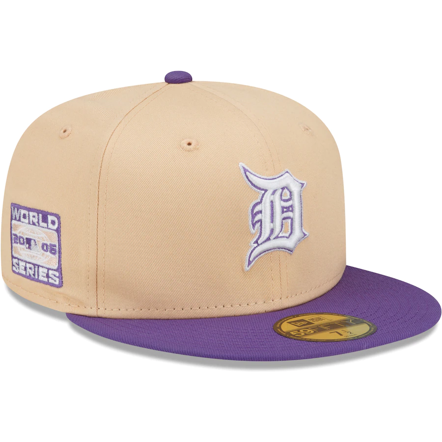 New Era Detroit Tigers Peach/Purple 2006 World Series 59FIFTY Fitted Hat