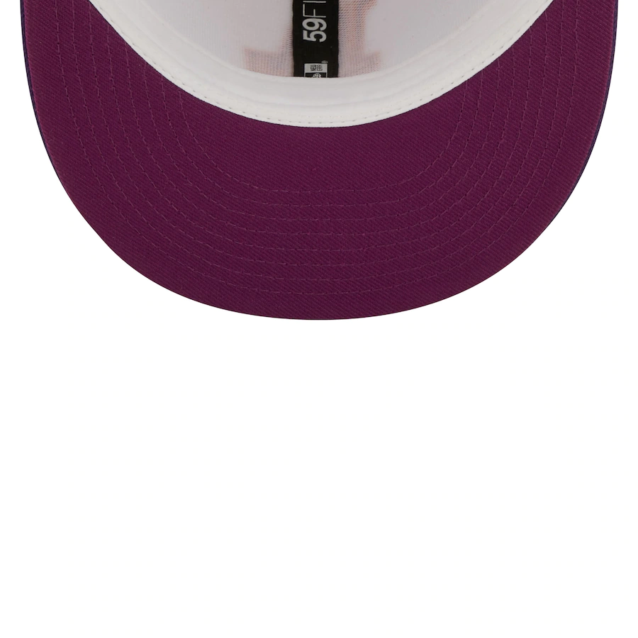 New Era Los Angeles Dodgers White/Purple 40th Anniversary at Dodger Stadium Grape Lolli 59FIFTY Fitted Hat