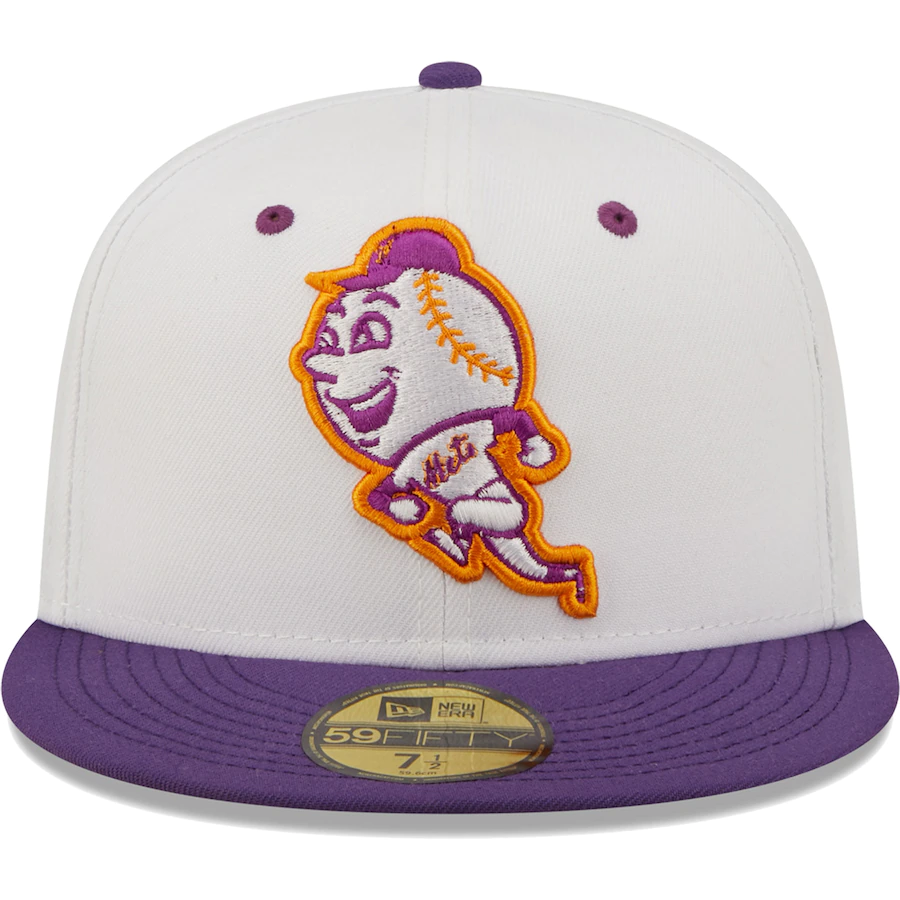 New Era New York Mets White/Purple 2015 World Series Grape Lolli 59FIFTY Fitted Hat