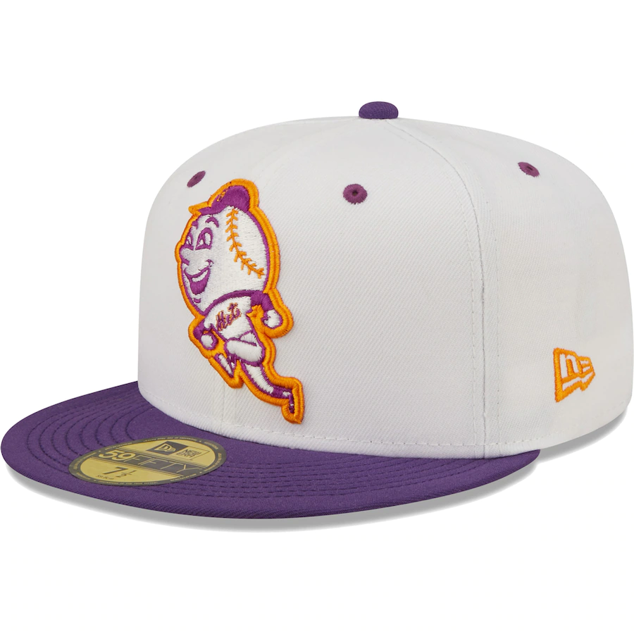 New Era New York Mets White/Purple 2015 World Series Grape Lolli 59FIFTY Fitted Hat