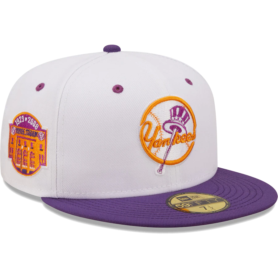 New Era New York Yankees White/Purple Final Season Grape Lolli 59FIFTY Fitted Hat