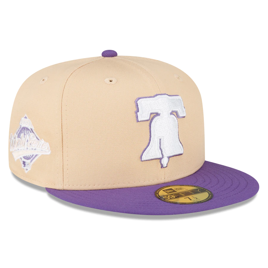 New Era Philadelphia Phillies Peach/Purple 1993 World Series 59FIFTY Fitted Hat