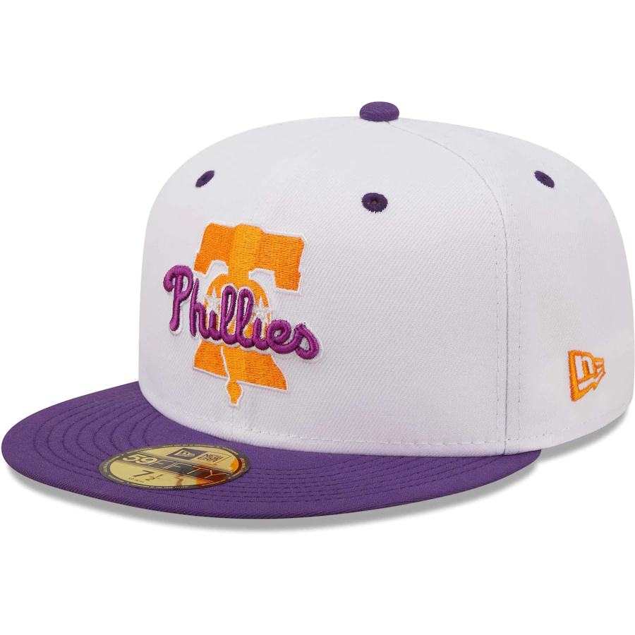 New Era Philadelphia Phillies White/Purple Inaugural Season at Citizens Bank Ballpark Grape Lolli 59FIFTY Fitted Hat