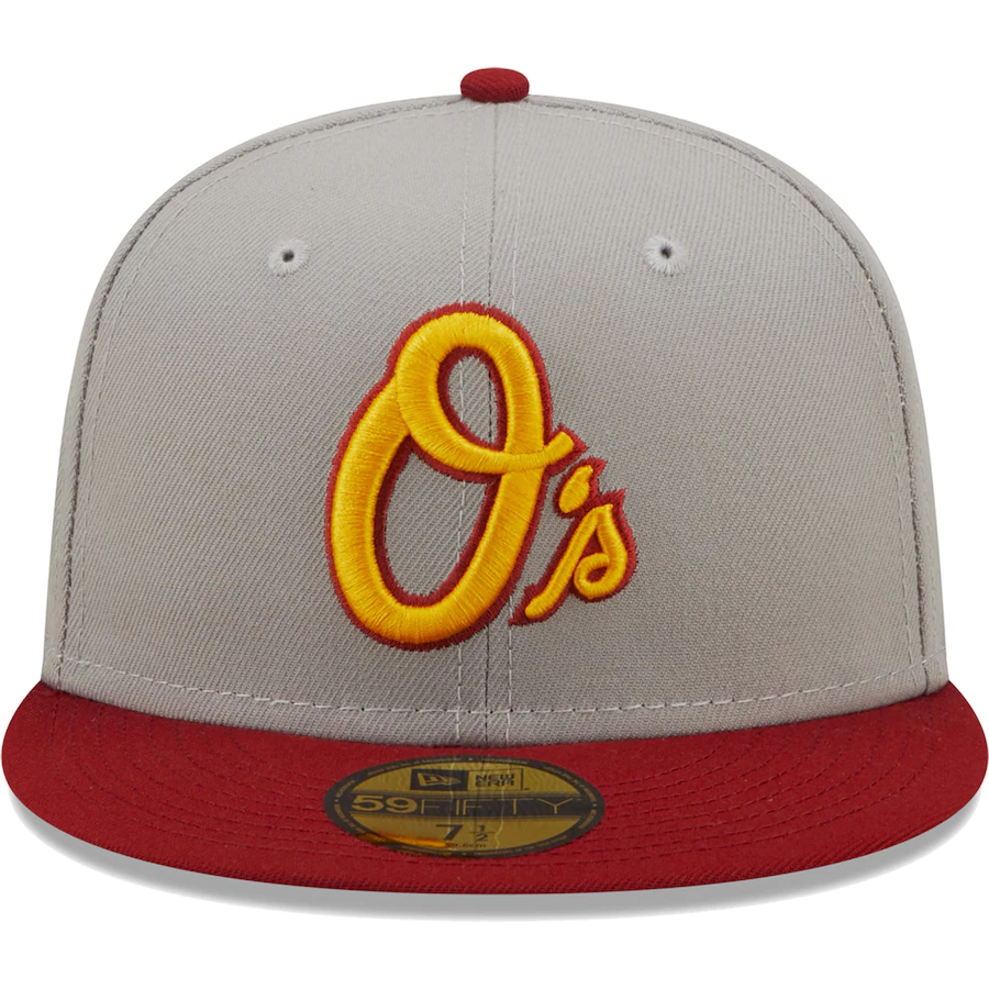 New Era Baltimore Orioles Gray/Red 50th Anniversary Navy Undervisor 59FIFTY Fitted Hat
