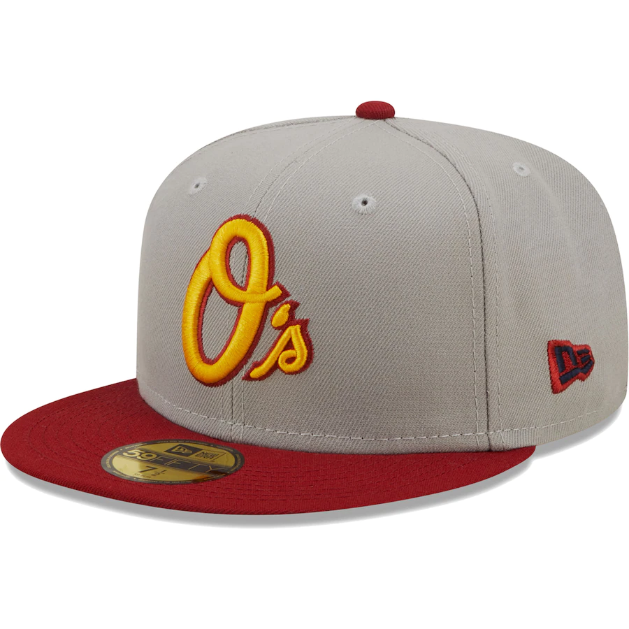 New Era Baltimore Orioles Gray/Red 50th Anniversary Navy Undervisor 59FIFTY Fitted Hat