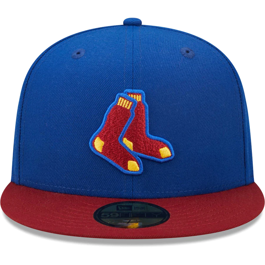 New Era Boston Red Sox Blue/Red Alternate Logo Primary Jewel Gold Undervisor 59FIFTY Fitted Hat