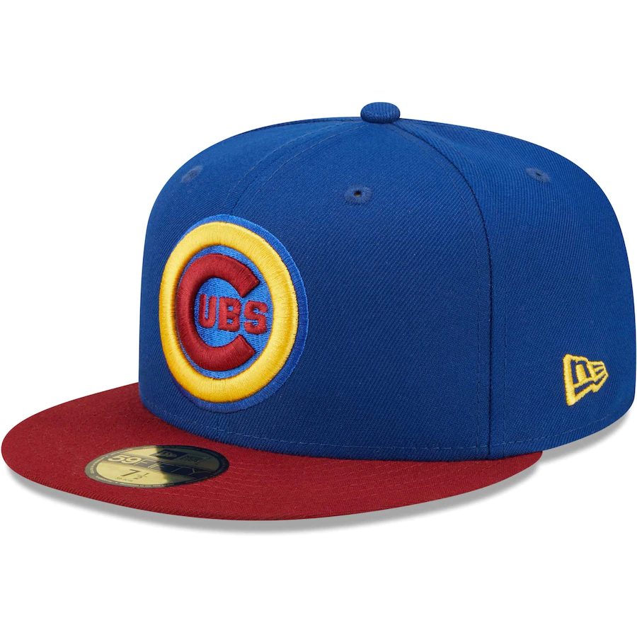 New Era Chicago Cubs Blue/Red Alternate Logo Primary Jewel Gold Undervisor 59FIFTY Fitted Hat