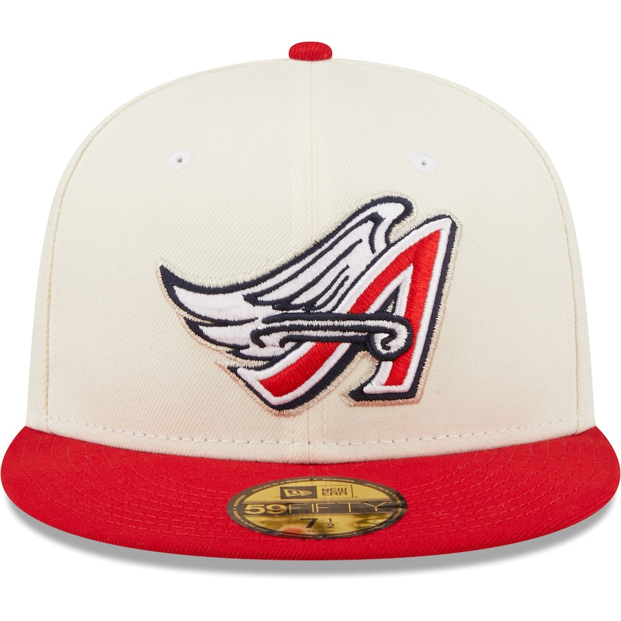 New Era Los Angeles Angels White/Red Cooperstown Collection 50th Anniversary Chrome 59FIFTY Fitted Hat