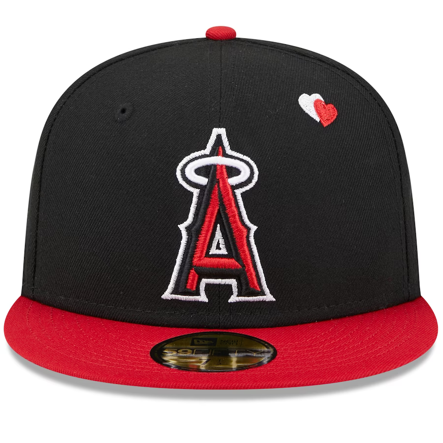 New Era Los Angeles Angels Black/Red Hearts 2023 59FIFTY Fitted Hat