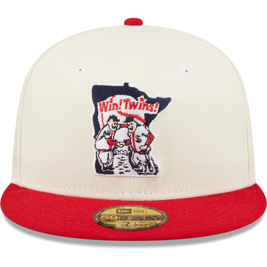 New Era Minnesota Twins White/Red Cooperstown Collection HHH Metrodome Chrome 59FIFTY Fitted Hat