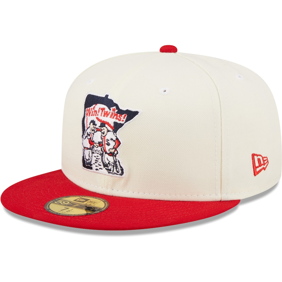 New Era Minnesota Twins White/Red Cooperstown Collection HHH Metrodome Chrome 59FIFTY Fitted Hat