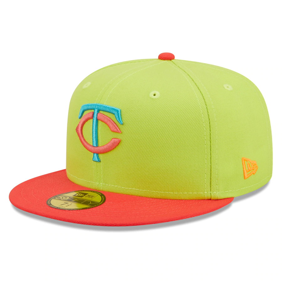 New Era Minnesota Twins HHH Metrodome Final Season Cyber Highlighter 59FIFTY Fitted Hat