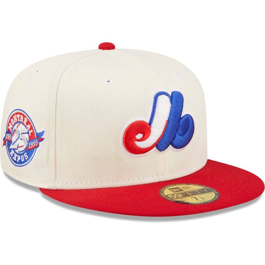 Expos Rust Hat New Era Montreal Expos White/Red Cooperstown Collection 25th ...