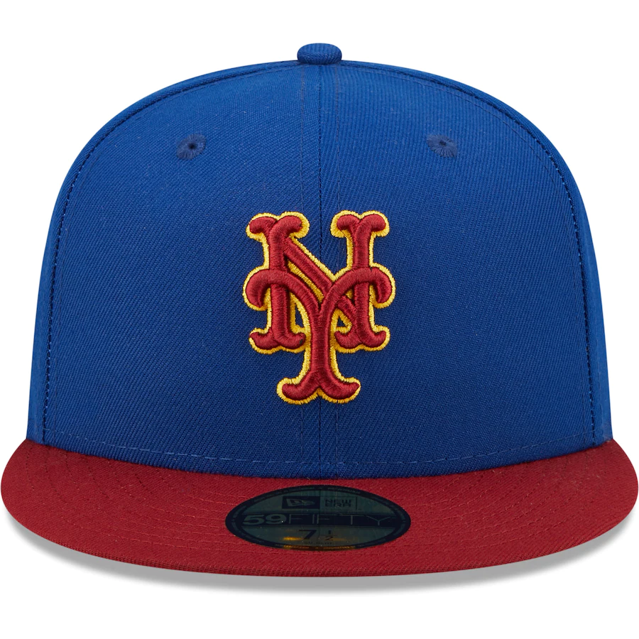 New Era New York Mets Blue/Red Logo Primary Jewel Gold Undervisor 59FIFTY Fitted Hat