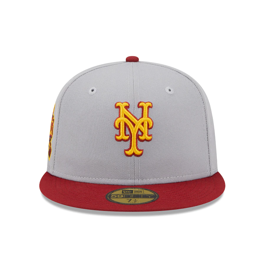 New Era New York Mets Gray/Red Navy Undervisor 59FIFTY Fitted Hat