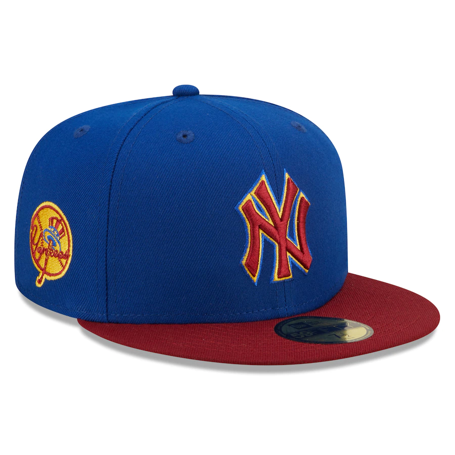 New Era New York Yankees Blue/Red Logo Primary Jewel Gold Undervisor 59FIFTY Fitted Hat