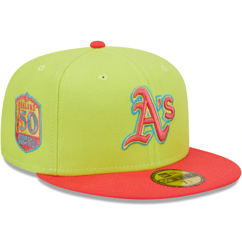 New Era Oakland Athletics 50th Anniversary Cyber Highlighter 59FIFTY Fitted Hat