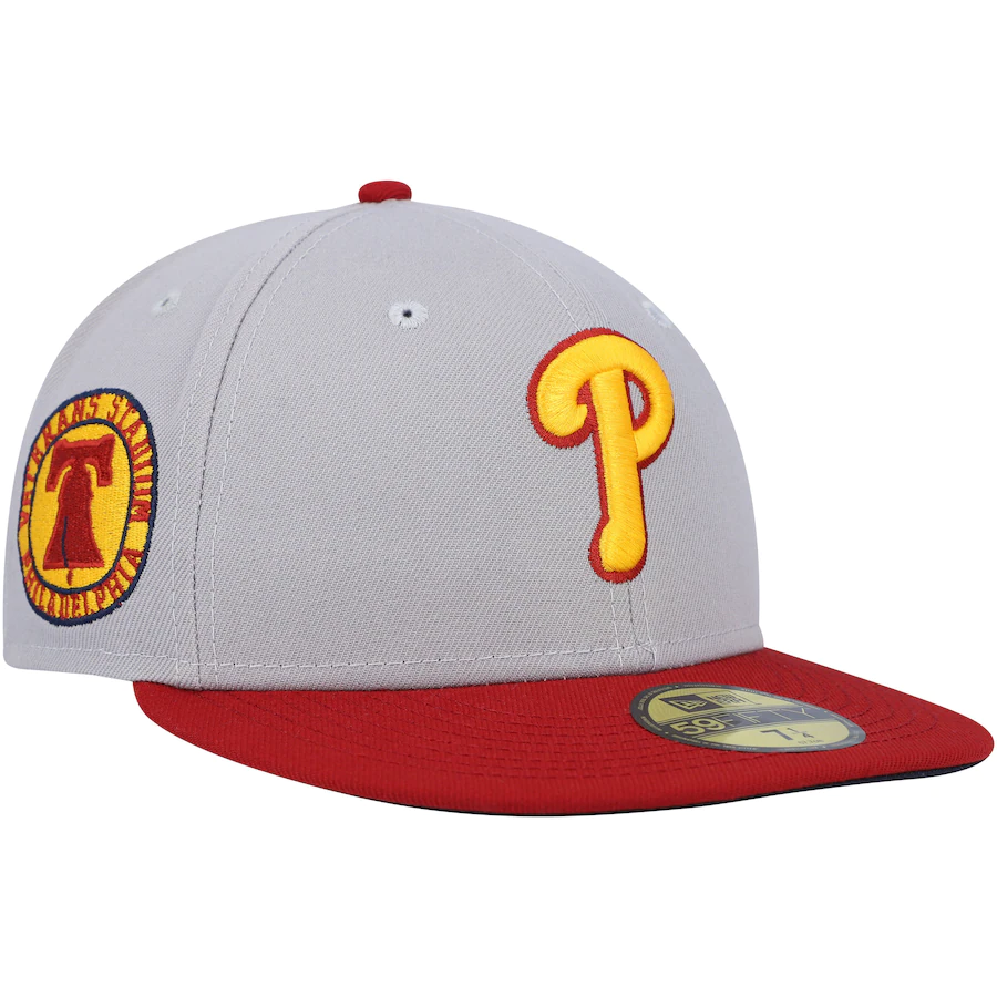 New Era Philadelphia Phillies Gray/Red Veterans Stadium Navy Undervisor 59FIFTY Fitted Hat