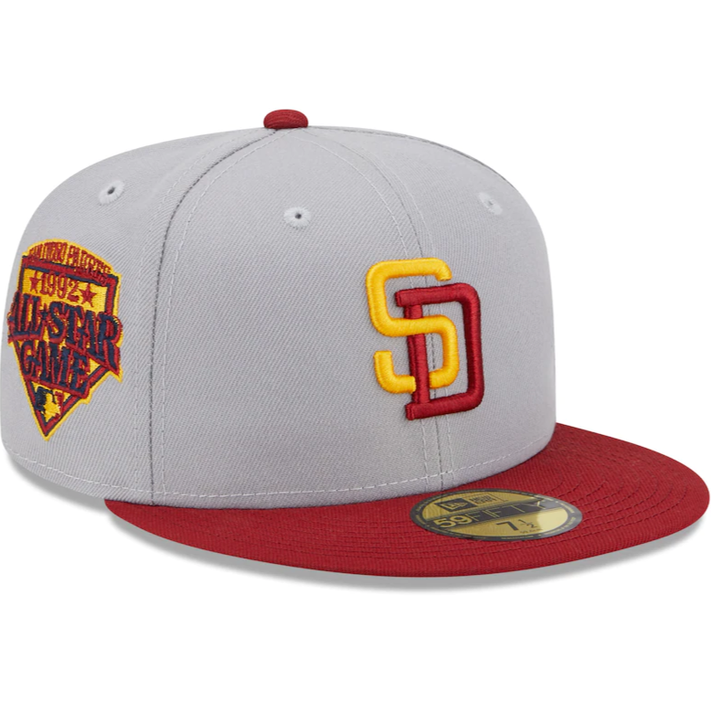 New Era San Diego Padres Gray/Red 1992 All-Star Game Navy Undervisor 59FIFTY Fitted Hat