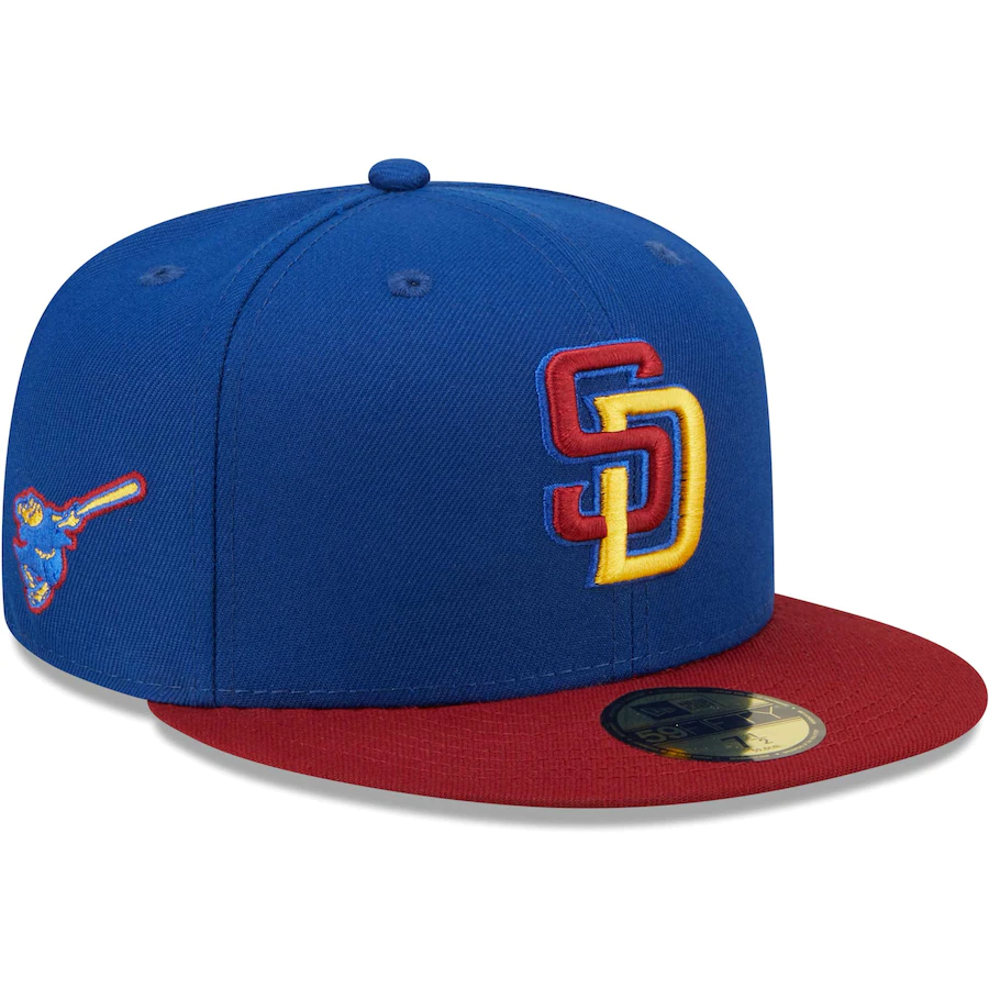 New Era San Diego Padres Blue/Red Alternate Logo Primary Jewel Gold Undervisor 59FIFTY Fitted Hat