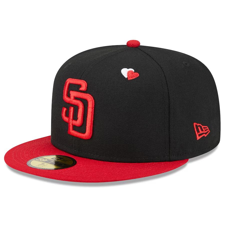 New Era San Diego Padres Black/Red Hearts 2023 59FIFTY Fitted Hat