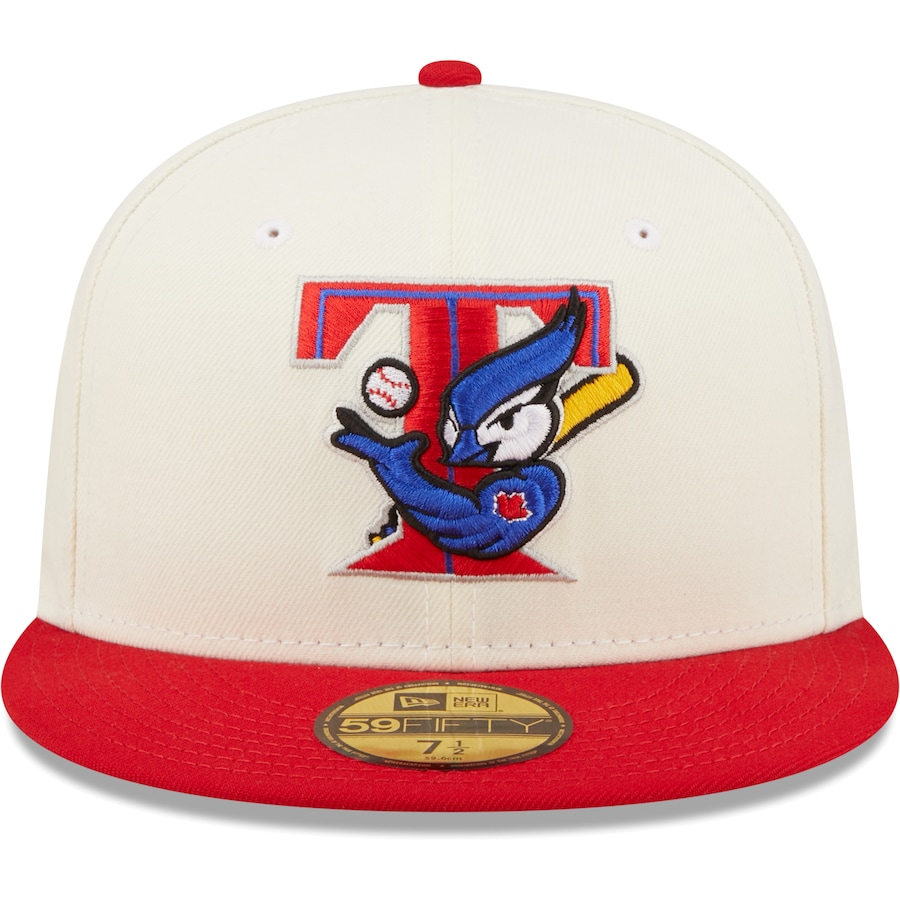 New Era Toronto Blue Jays White/Red Cooperstown Collection 1993 World Series Champions Chrome 59FIFTY Fitted Hat