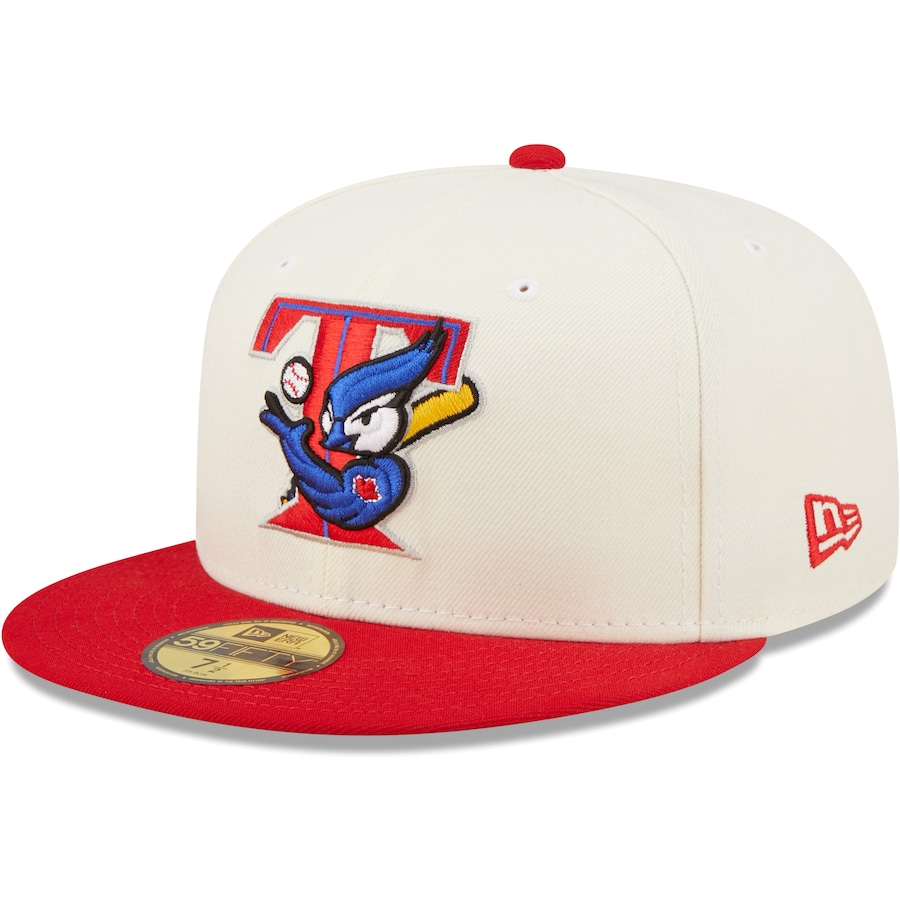 New Era Toronto Blue Jays White/Red Cooperstown Collection 1993 World Series Champions Chrome 59FIFTY Fitted Hat