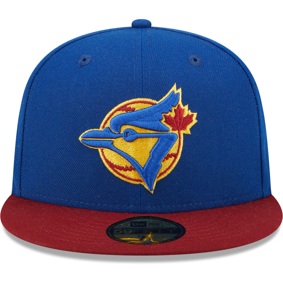 New Era Toronto Blue Jays Blue/Red Logo Primary Jewel Gold Undervisor 59FIFTY Fitted Hat