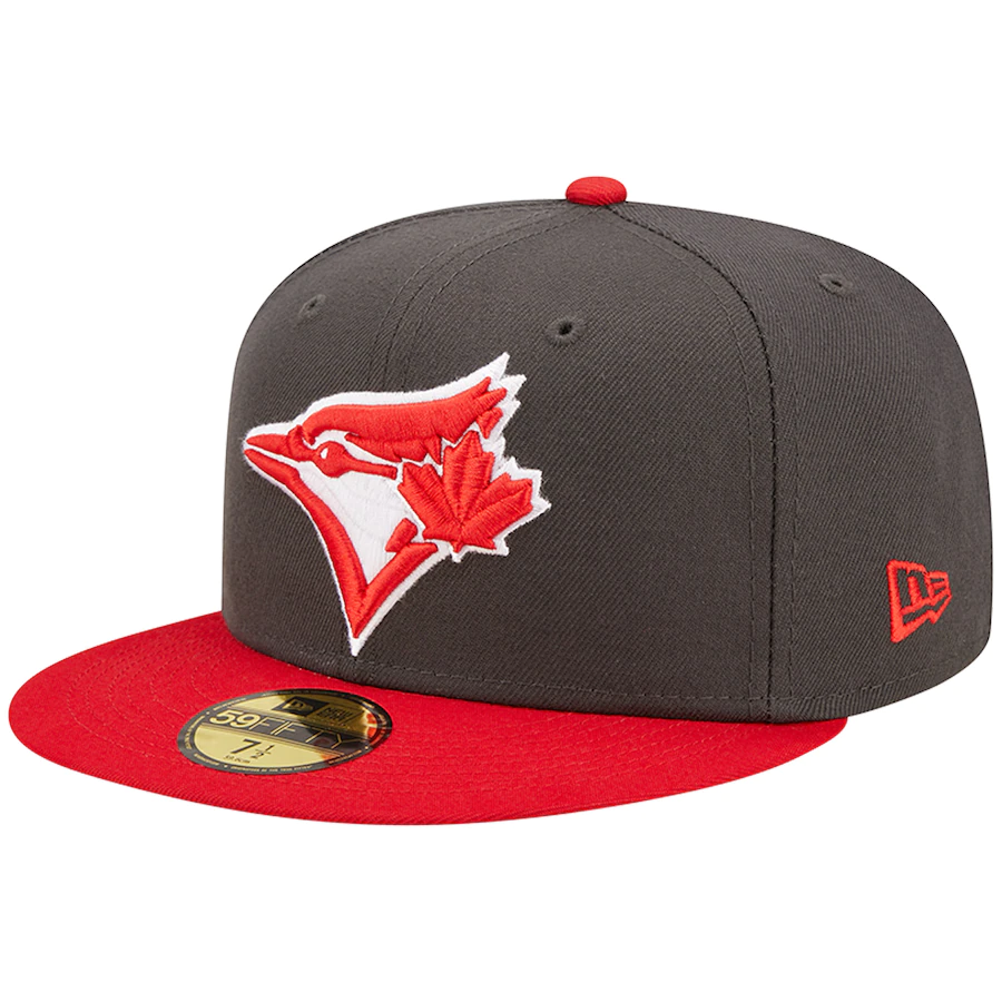 New Era Toronto Blue Jays Charcoal/Red Two-Tone Color Pack 59FIFTY Fitted Hat