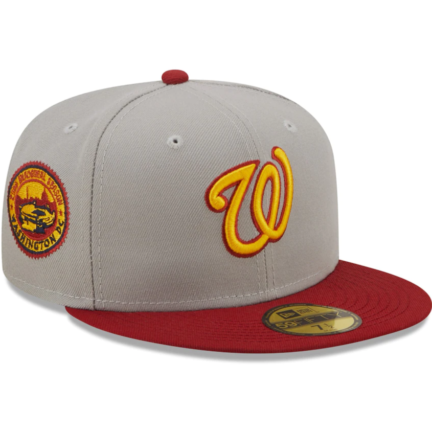 New Era Washington Nationals Gray/Red 2008 Inaugural Season Navy Undervisor 59FIFTY Fitted Hat