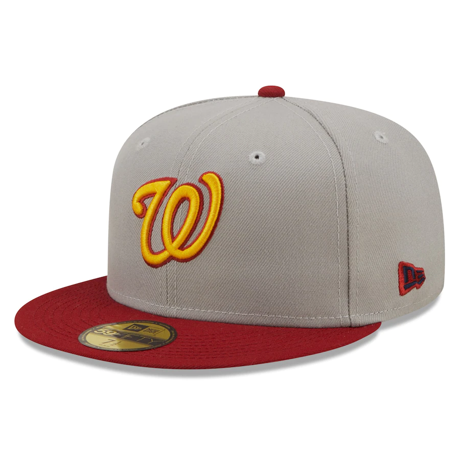 New Era Washington Nationals Gray/Red 2008 Inaugural Season Navy Undervisor 59FIFTY Fitted Hat