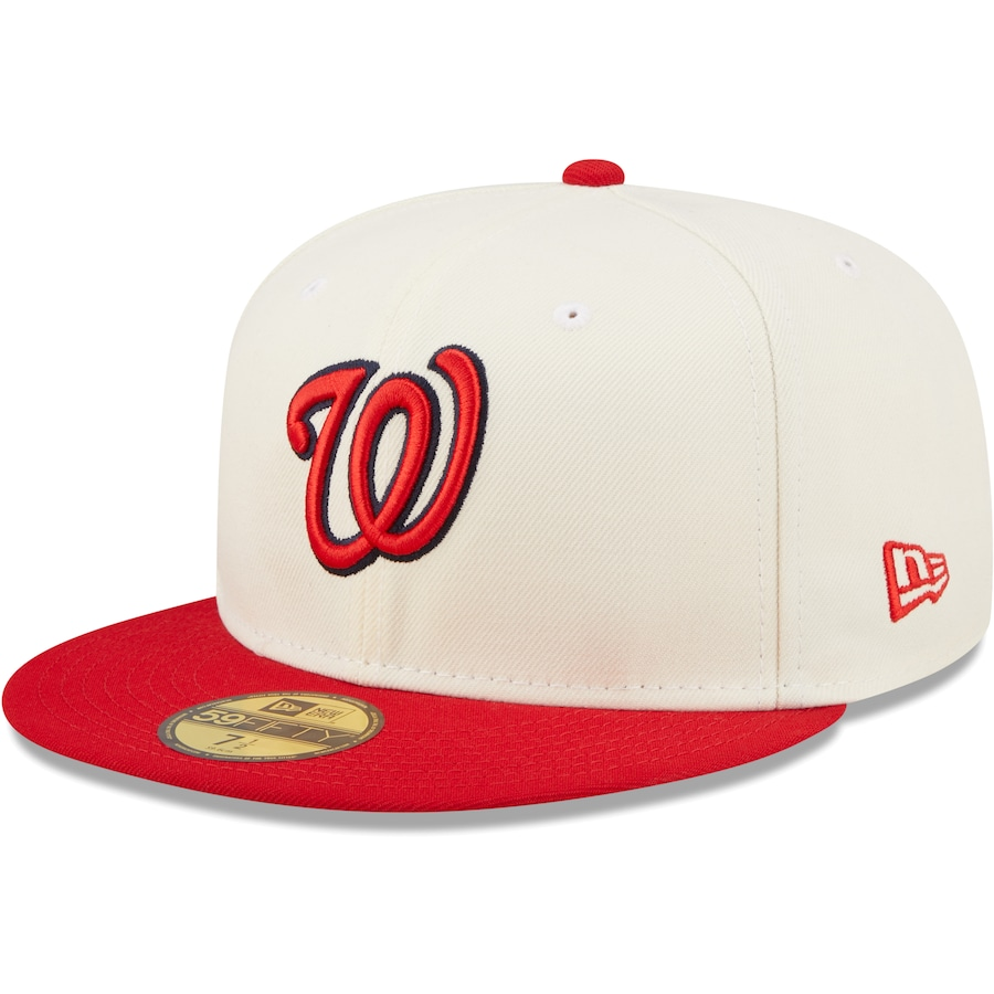 New Era Washington Nationals White/Red Cooperstown Collection 2008 Inaugural Season Chrome 59FIFTY Fitted Hat
