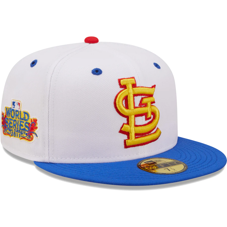 St Louis Cardinals Navy Two Bird Logo 125th Anniversary Patch Vice Blue UV  59FIFTY Fitted Hat