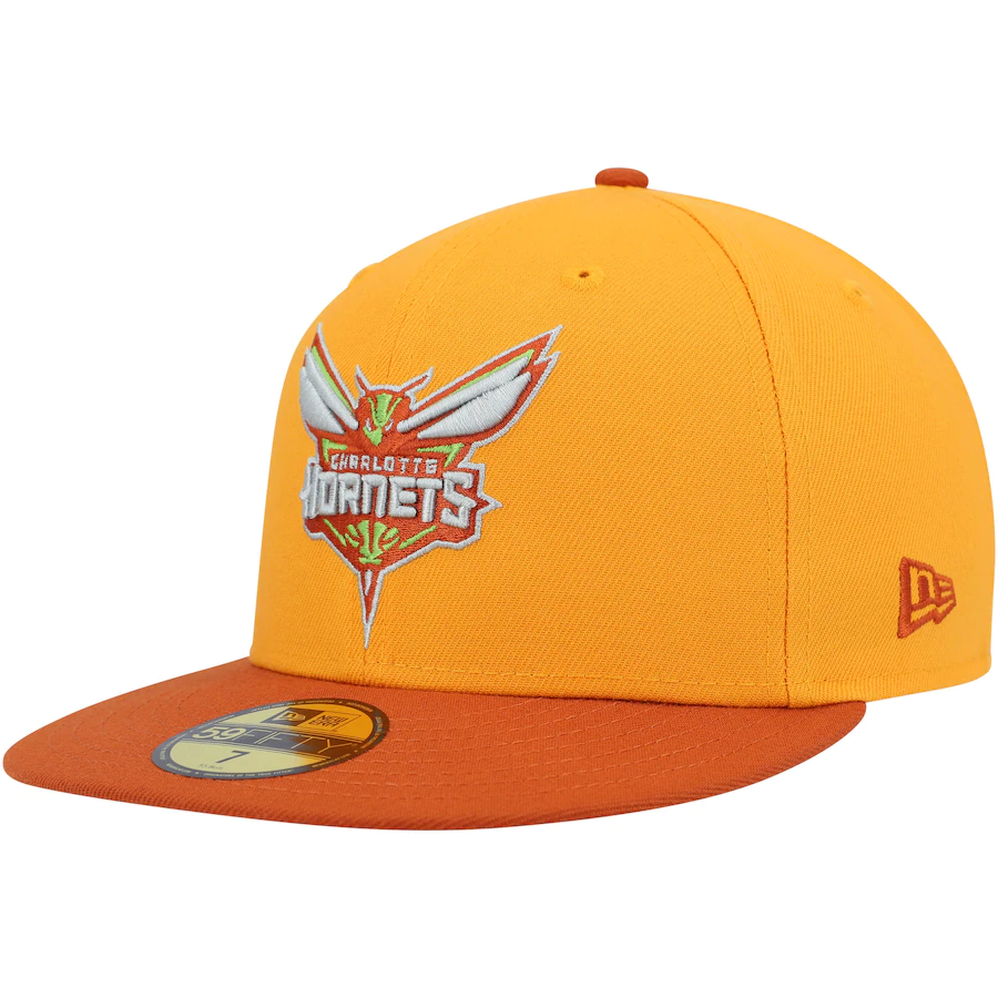 New Era Charlotte Hornets Gold/Rust 2022 59FIFTY Fitted Hat