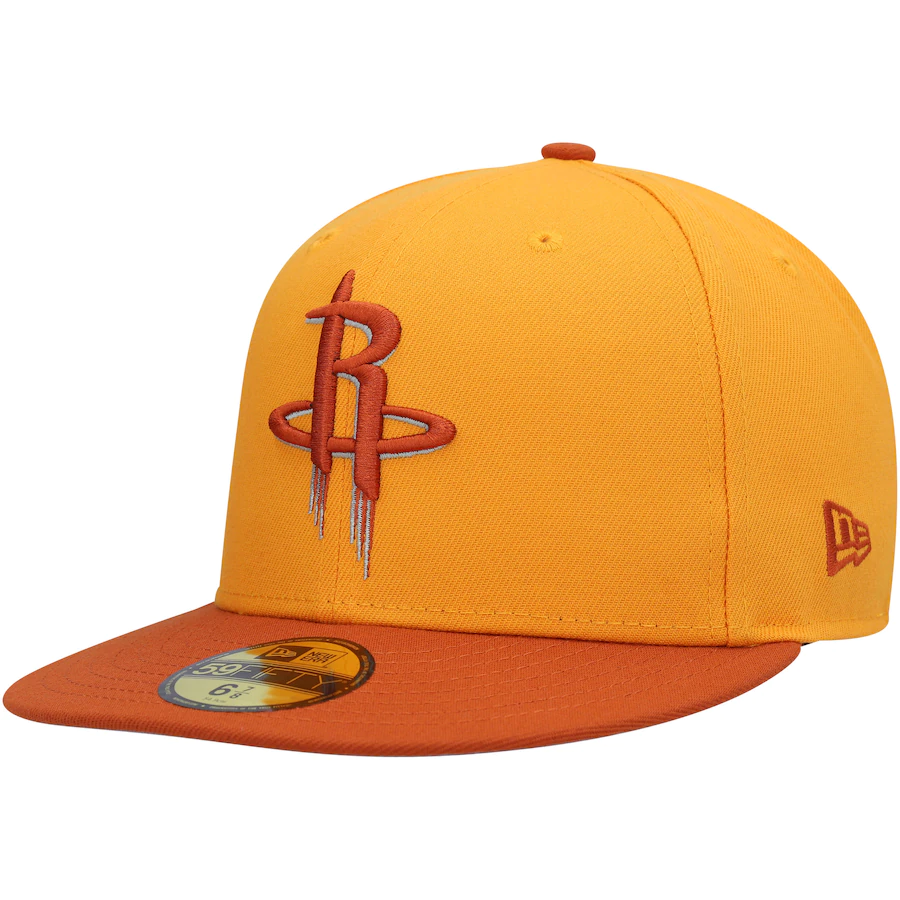 New Era Houston Rockets Gold/Rust 2022 59FIFTY Fitted Hat
