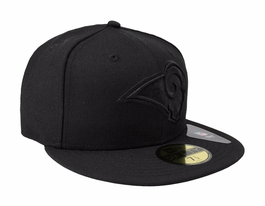 New Era Los Angeles Rams Black on Black 59FIFTY Fitted Hat