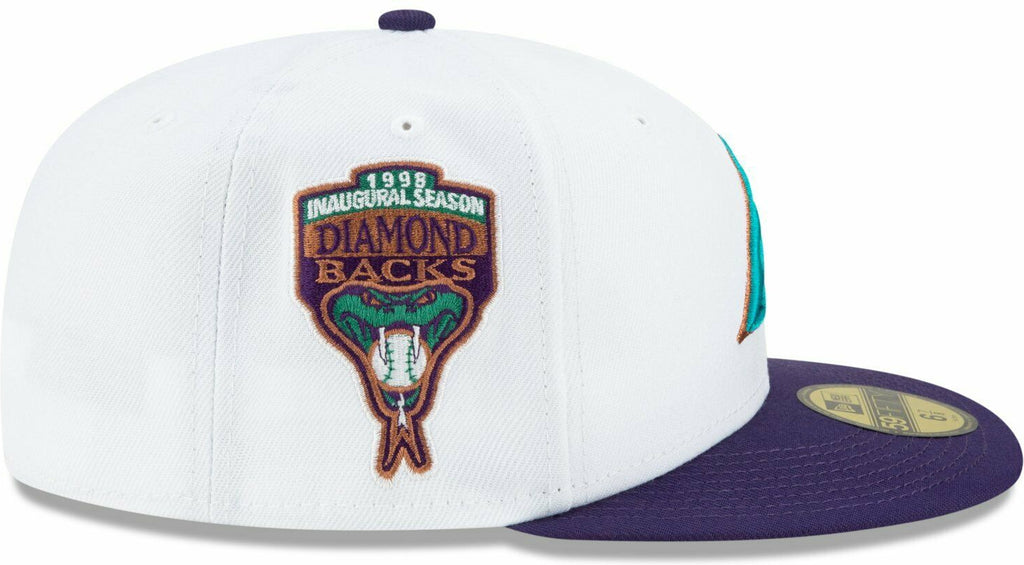 New Era Arizona Diamondbacks White 1998 Inaugural Season Kelly Green Undervisor 59FIFTY Fitted Hat